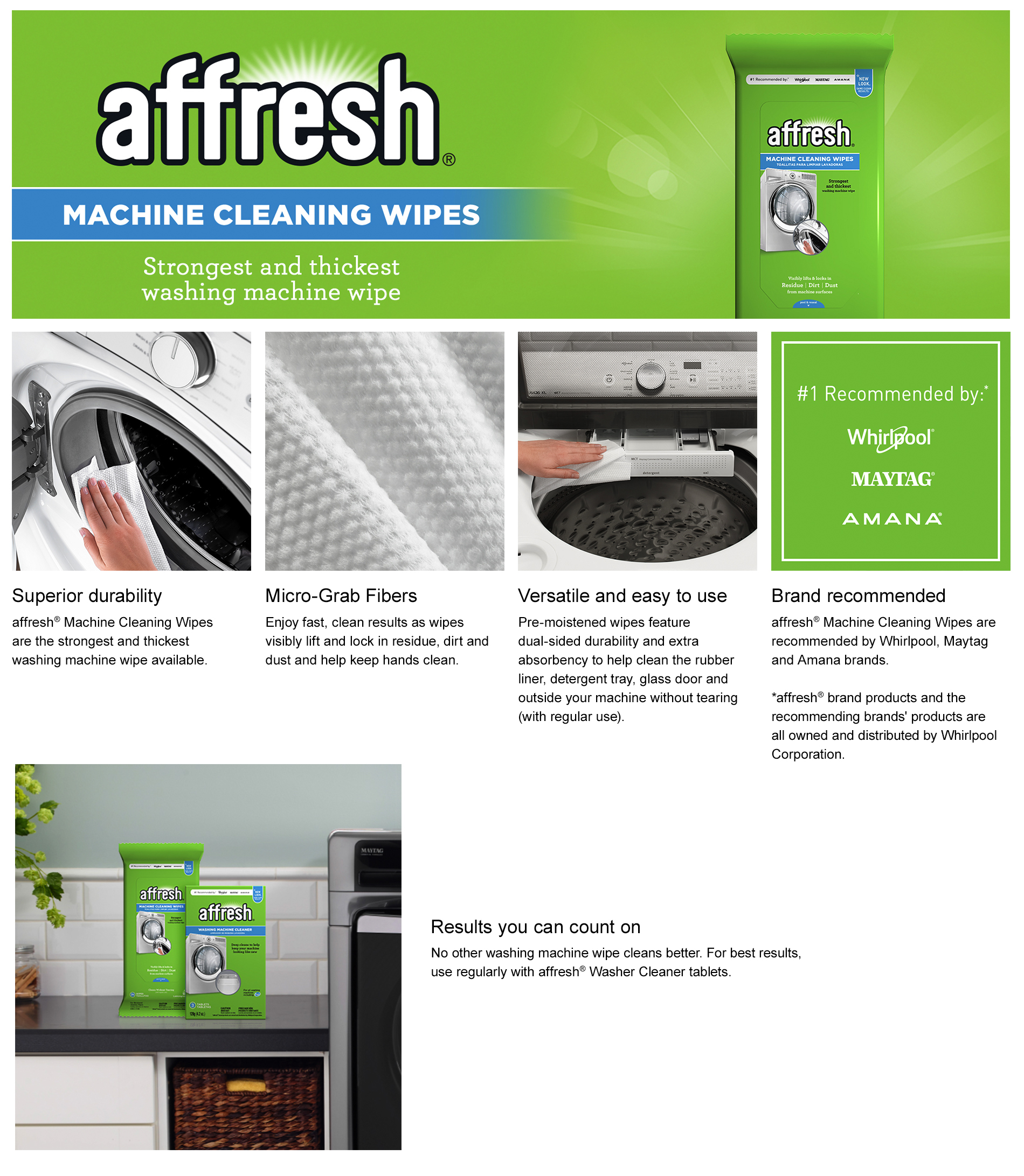 Affresh Machine Cleaning Wipes (24Count)W10355053 The Home Depot